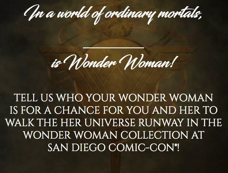 Is Wonder Woman Sweepstakes