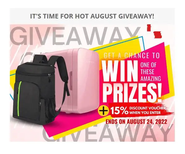 It's Time for Hot August Giveaway - Win a Mini Fridge or a Cooler Backpack