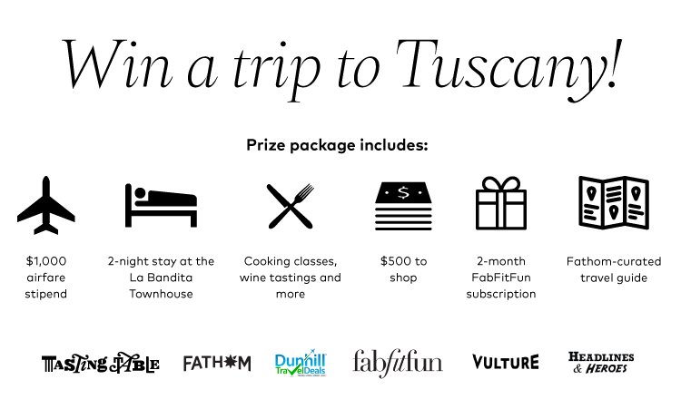 Italy Travel 2016 Sweepstakes!