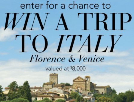 Italy Trip Sweepstakes