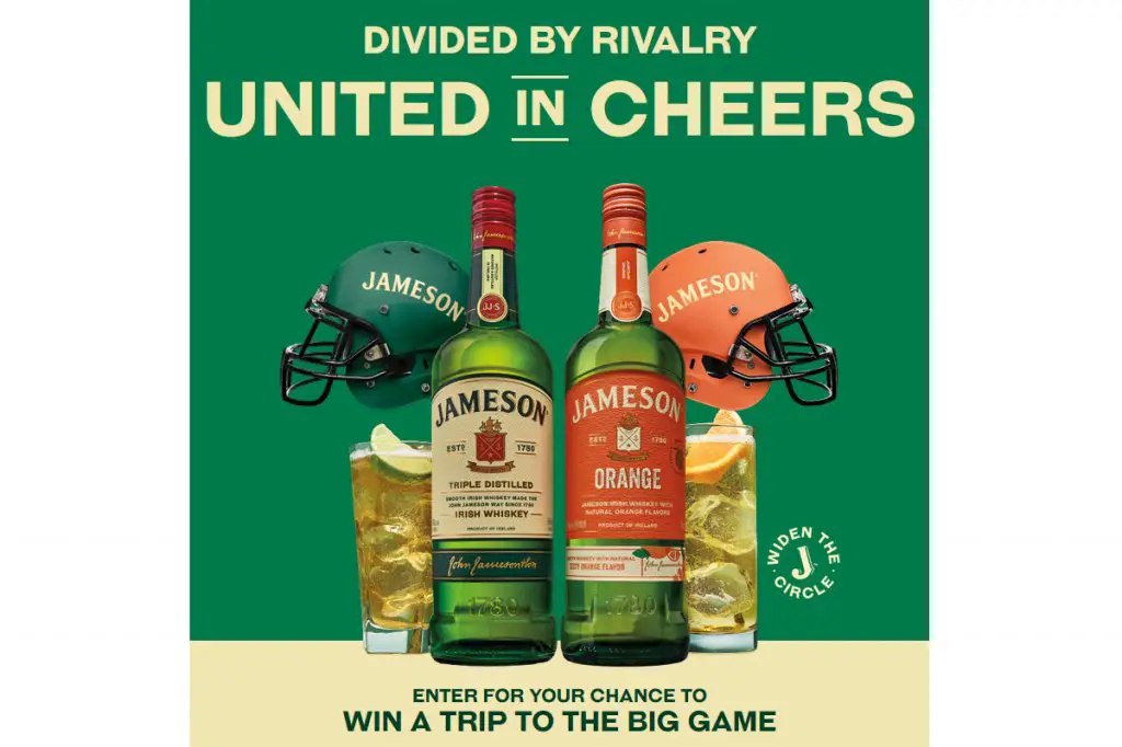Jameson Irish Whiskey Fall Sports Sweepstakes - Win A Trip For Two To Las Vegas And More