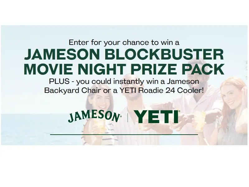 Jameson Irish Whiskey Summer Sweepstakes - Win An Outdoor Movie Theater Package And More