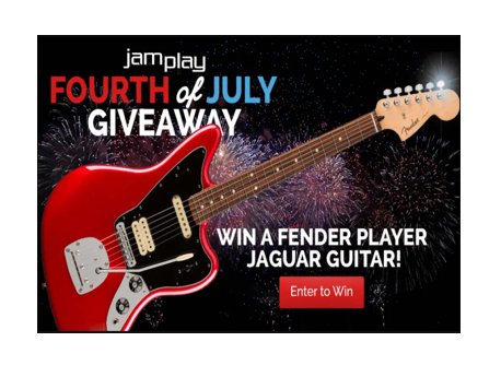 Jamplay Fourth Of July Giveaway - Enter For A Chance To Win A Free Fender Player Jaguar Guitar