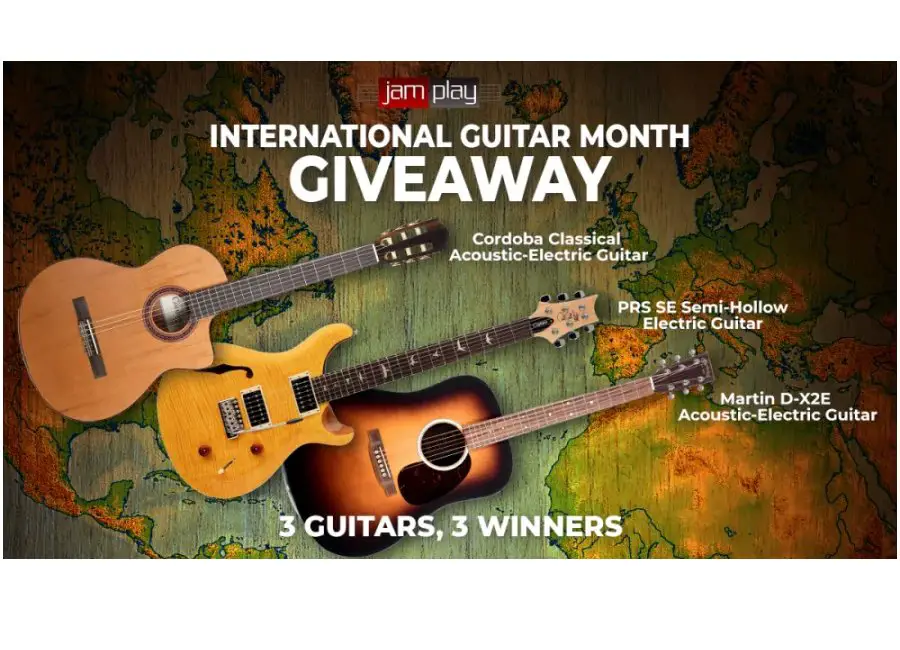 JamPlay International Guitar Month Giveaway - Win A PRS, Martin Or A Cordoba Guitar (3 Winners)