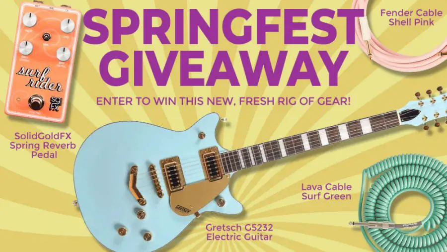 JamPlay Springfest Giveaway - Win 1 Guitar, 1 Effects Pedal + 2 Instrument Cables
