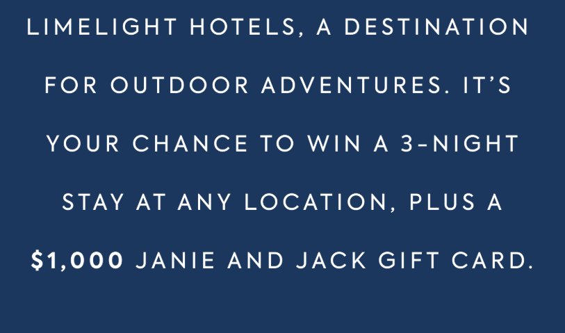 Janie and Jack “Getaway Giveaway” Sweepstakes - Win a Getaway