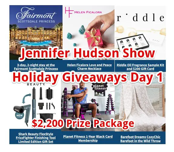 Jennifer Hudson Show Holiday Giveaways Day 1 - Win A 3-Day Fairmont Scottsdale Princess Hotel Getaway, Necklace, Gift Card & More