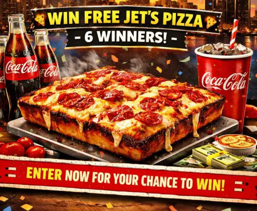 Jet’s And Coca-Cola Detroit Style Pizza Day Sweepstakes – Win Free Jet’s Pizza (6 Winners)