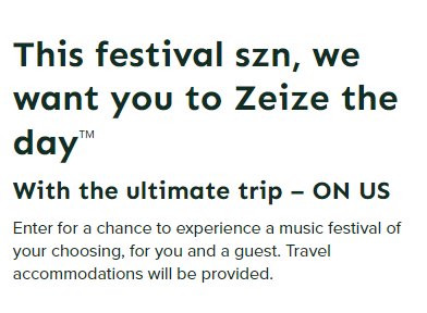 Johnson & Johnson  ZYRTEC Festival Sweepstakes - Win A Trip For 2 To Any Music Festival In The Country