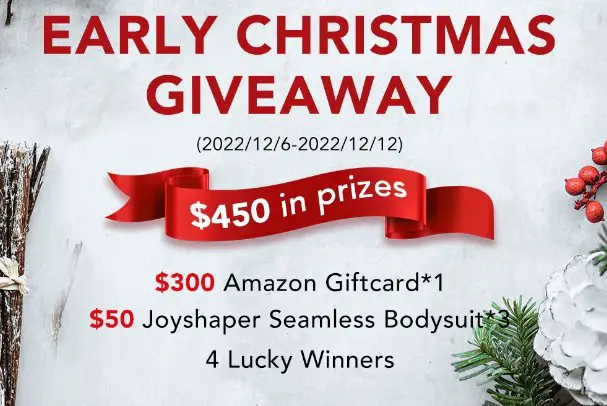 JoyShaper Early Christmas Giveaway - Win A $300 Amazon Gift Card