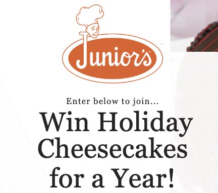 Junior's Holiday Cheesecake Giveaway