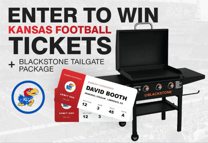 Kansas Jayhawks Football Tickets Sweepstakes - Game tickets + Blackstone Griddle + Accessories
