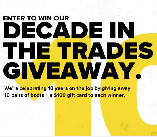KEEN Utility Decade in the Trades Sweepstakes
