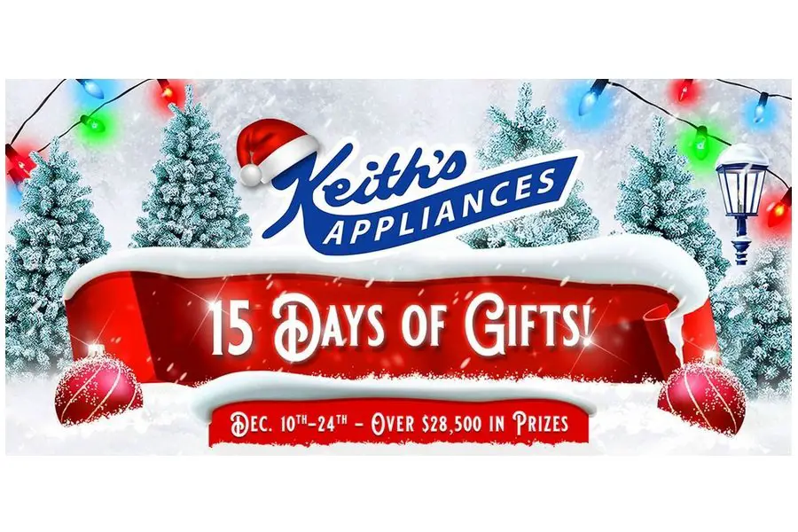 Keith's Appliances 15 Days of Gifts Online Giveaway (15 Winners)
