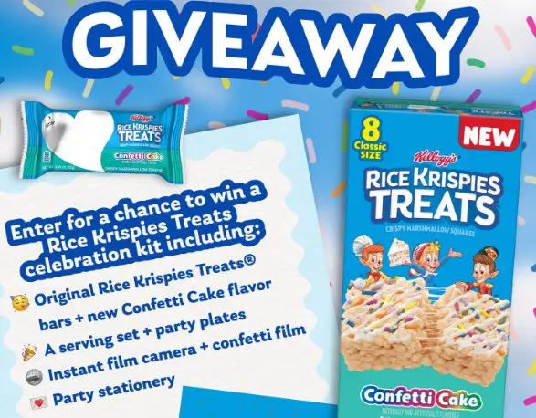 Kellogg’s Rice Krispies Treats Confetti Cake Sweepstakes - Win a $215 Prize Pack (10 Winners)