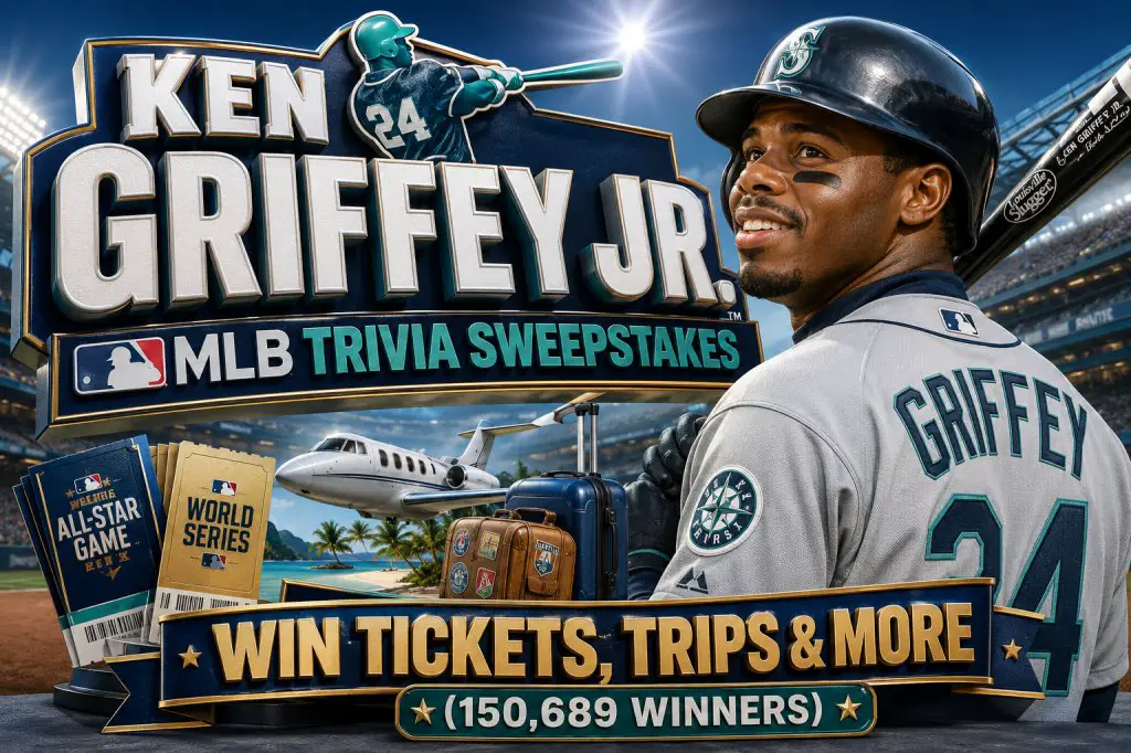 Ken Griffey Jr. MLB Trivia Sweepstakes – Win MB Game Tickets, Gift Cards & More (150,689 Winners)