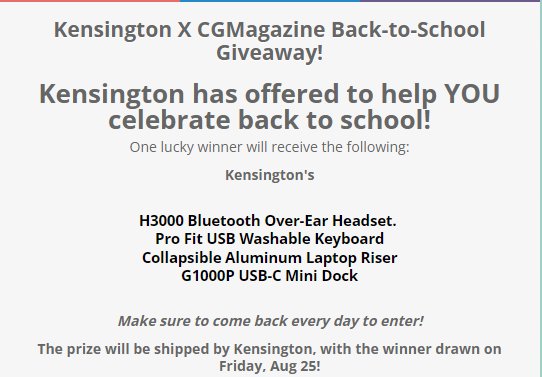Kensington X Cgmagazine Back To School Giveaway – Win A Kensington Gift Pack Including Bluetooth Headset, Keyboard + More
