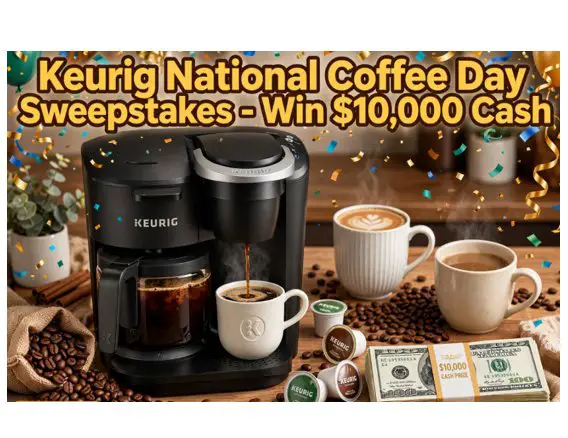 Keurig National Coffee Day Sweepstakes - Win $10,000 Cash
