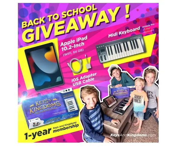 Keys & Kingdoms Back To School Giveaway - Win an iPad, Midi Keyboard and More
