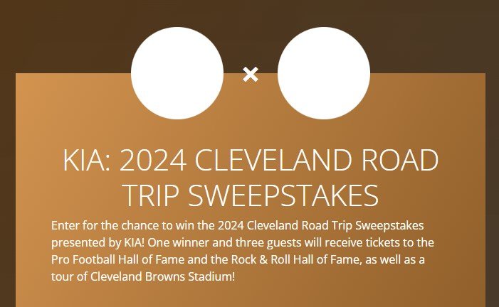 KIA 2024 Cleveland Road Trip Sweepstakes – Win 4 Tickets To The Pro Football Hall Of Fame In Canton & More