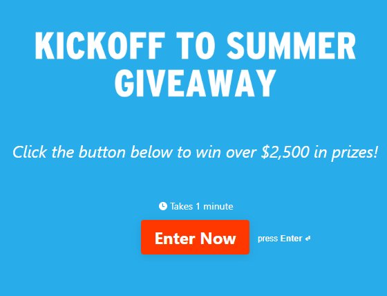 Kickoff To Summer Giveaway - Win A $2,500 Prize Package