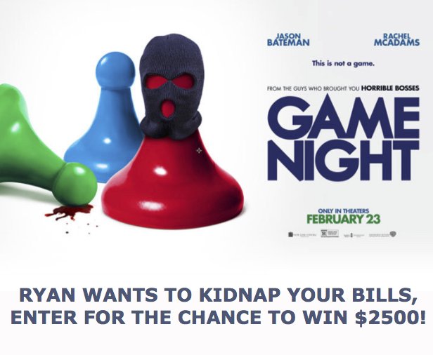 Kidnap Your Bills Sweepstakes