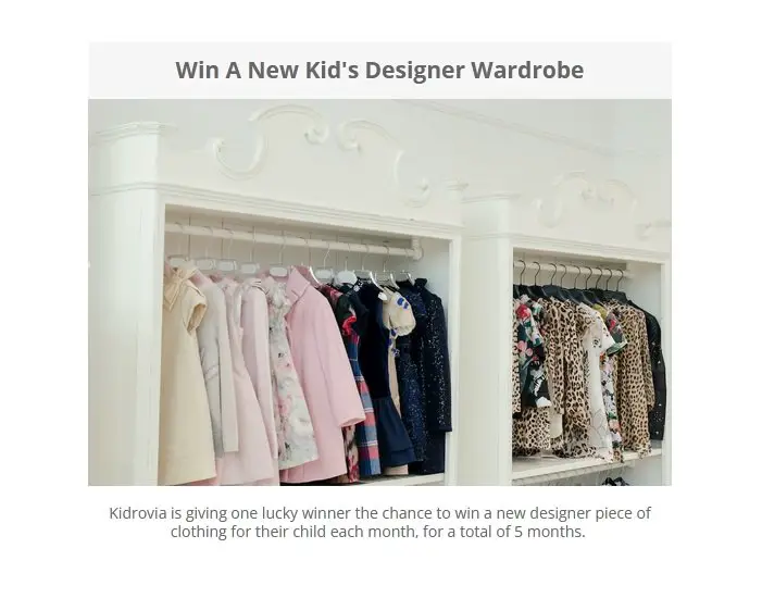 Kidrovia Kid's Designer Wardrobe Giveaway - Win a New Wardrobe for Five Months