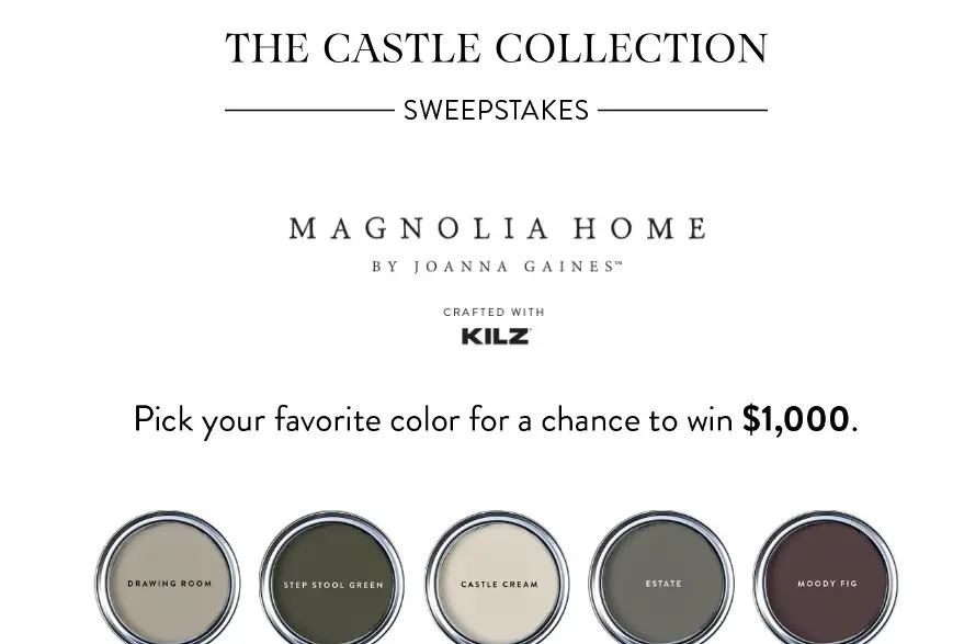 KILZ's The Castle Collection Sweepstakes - Win A $1,000 VISA Gift Card