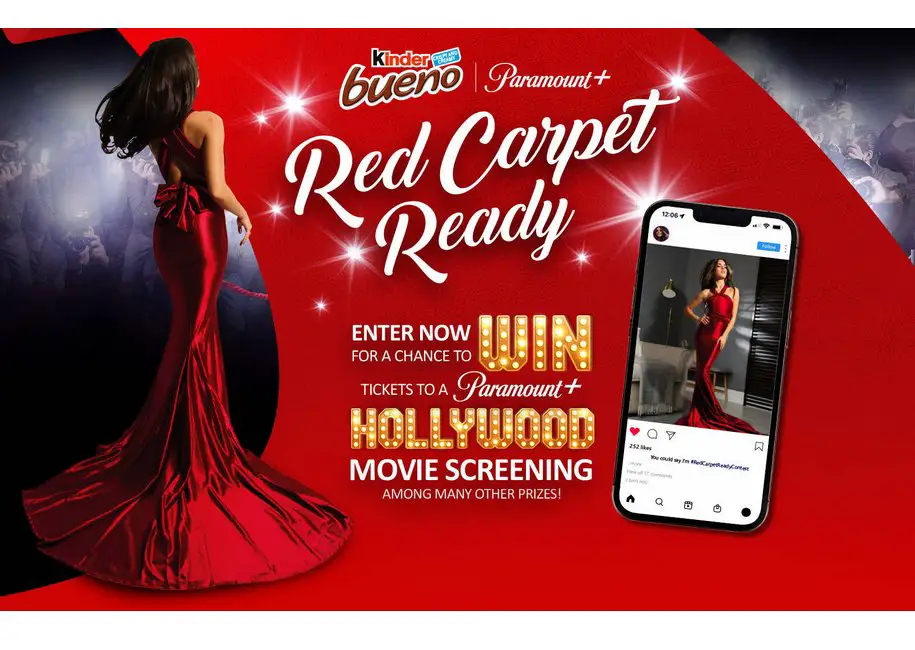 Kinder Bueno Red-Carpet Ready Contest/Sweepstakes - Win A Trip For 2 To A Movie Premiere & More