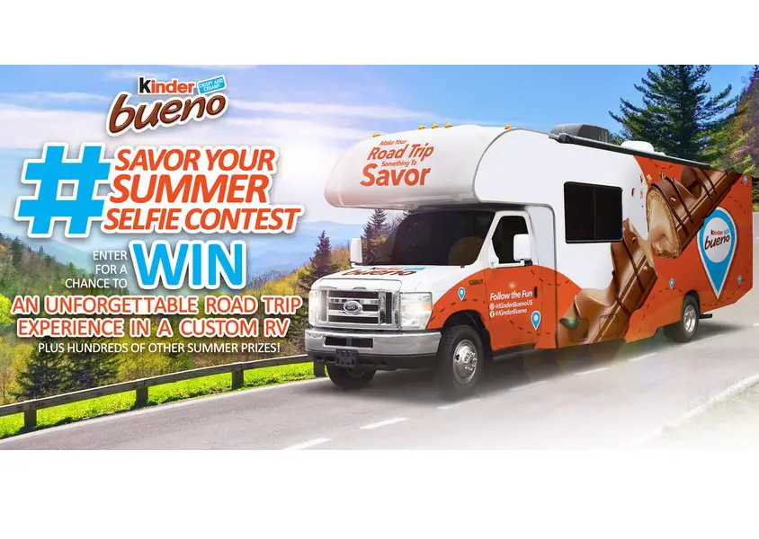 Kinder Bueno Savor Your Summer Selfie Contest And Sweepstakes - Win An RV Rental, Digital Camera And More