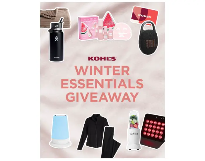 Kohl’s Winter Essentials Giveaway - Win A $100 Gift Card, Hydro Flask, JBL Speaker & More