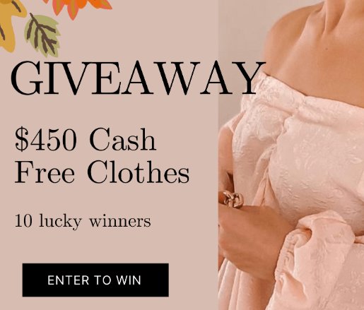 Kojooin Fashion Thanksgiving Giveaway - $450 Cash, Free Clothes, 10 Winners
