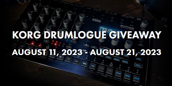Kraft Music Korg Drumlogue Giveaway - Win A $599.99 Korg Drumlogue