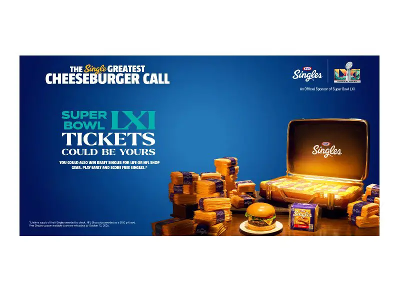 Kraft Singles The Single Greatest Cheeseburger Call Sweepstakes - Win A Trip For Two To Super Bowl LXI