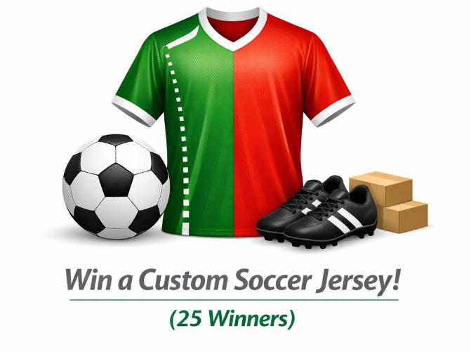 Krispy Kreme “Soccer Jersey Rewards” Sweepstakes - Win a customized jersey (25 Winners)