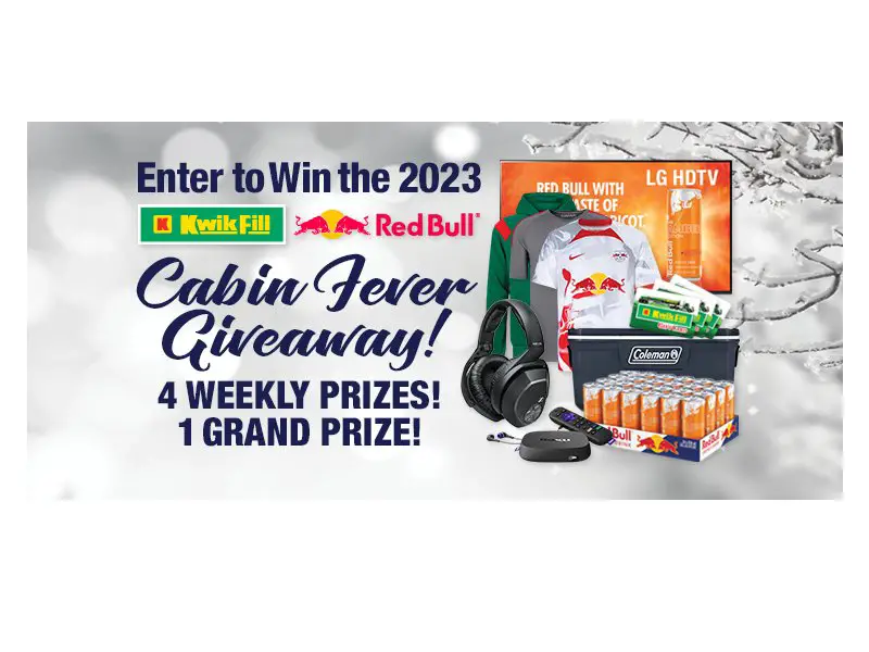 udeladt Beliggenhed ben Kwik Fill Sweepstakes 2023 - Kwik Fill Red Bull Cabin Fever Giveaway - Win  A TV, Roku Streamer, $100 Gift Card & More