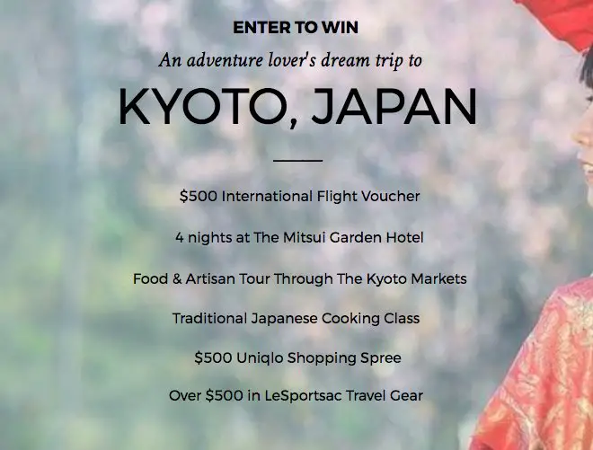 Kyoto: An Adventure-Lover's Dream Trip Sweepstakes