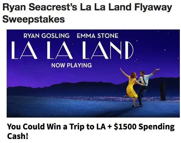 La La Land Flyaway Sweepstakes