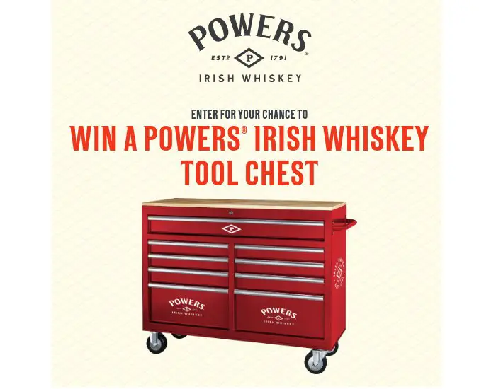 Lafayette Imports Powers Irish Whiskey Tool Chest Giveaway - Win A Mobile Storage Tool Cabinet