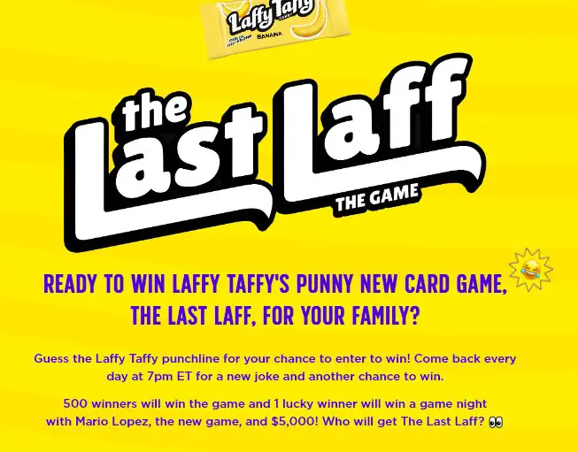 Laffy Taffy The Last Laff Sweepstakes – Win $5,000 Cash + Trip For 4 To Los Angeles & More
