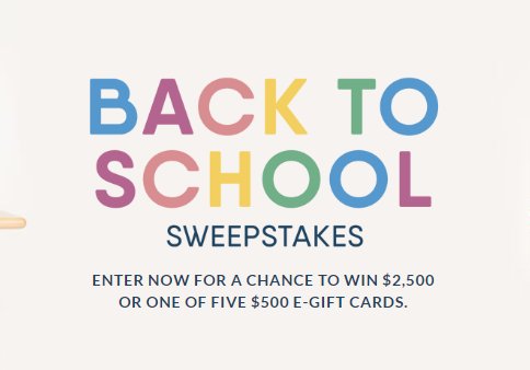 Lands' End Back to School Sweepstakes - Win $2,500 Cash Or One of Five $500 Gift Cards