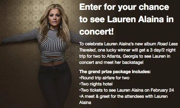 Lauren Alaina’s Road Less Traveled Sweepstakes