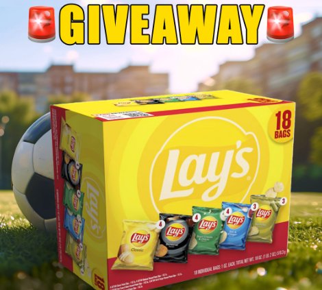 Lay’s Soccer Season Giveaway - 18-count variety pack of Lay’s chips up for grabs