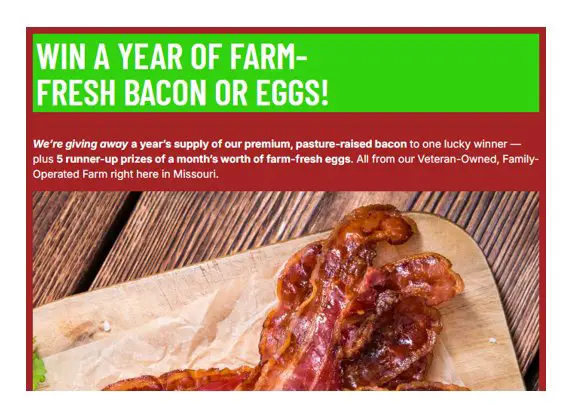 Le Noir Family Farms Bacon & Eggs Giveaway - Win Free Bacon for a Year