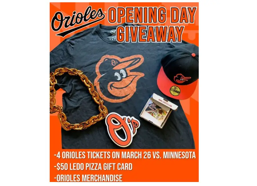 Ledo Pizza 2026 Orioles Opening Day Giveaway - Win Orioles Tickets & More