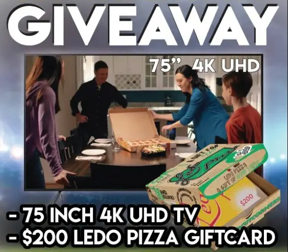 Ledo Pizza Big Game Party Giveaway - Win a 75" TV + $200 Ledo Pizza Gift Card