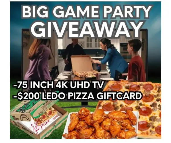 Ledo Pizza Big Game Party Giveaway - Win A 75" TV & A $200 Gift Card