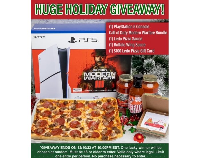 Ledo Pizza Huge Holiday Giveaway - Win A PS5 Console, $100 Gift Card And More