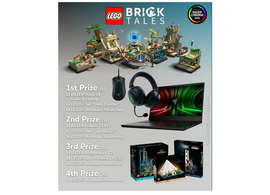 LEGO Bricktales Giveaway - Win a Razer Blade 14 Gaming Laptop, LEGO Sets and More
