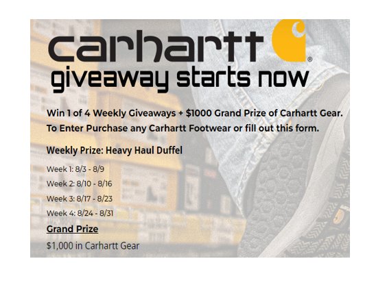 Lehigh Outfitters Carhartt Giveaway - Win $1,000 Worth of Carhatt Gear